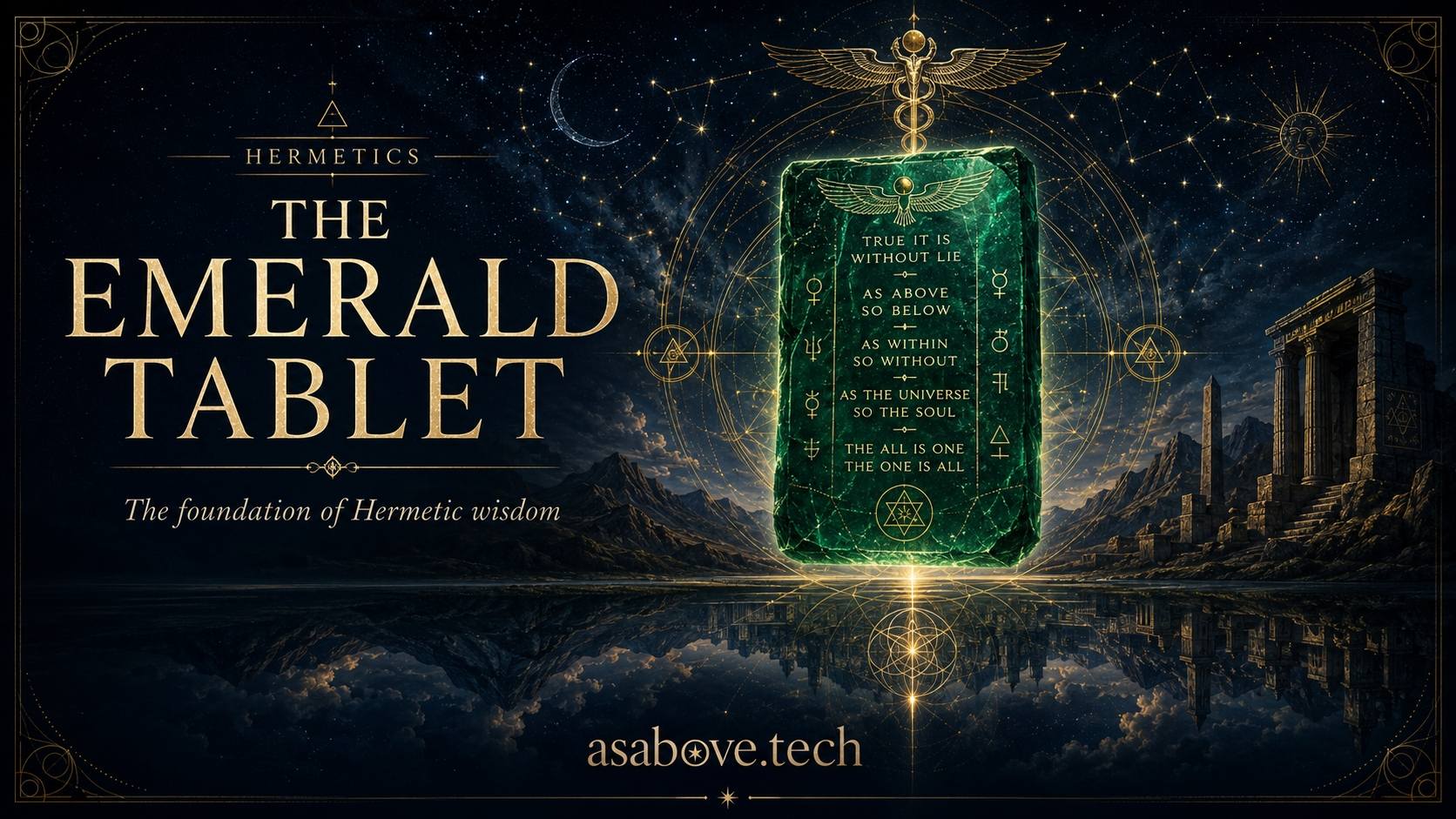 The Emerald Tablet: as above so below, as within so without ... the foundation of Hermetic wisdom