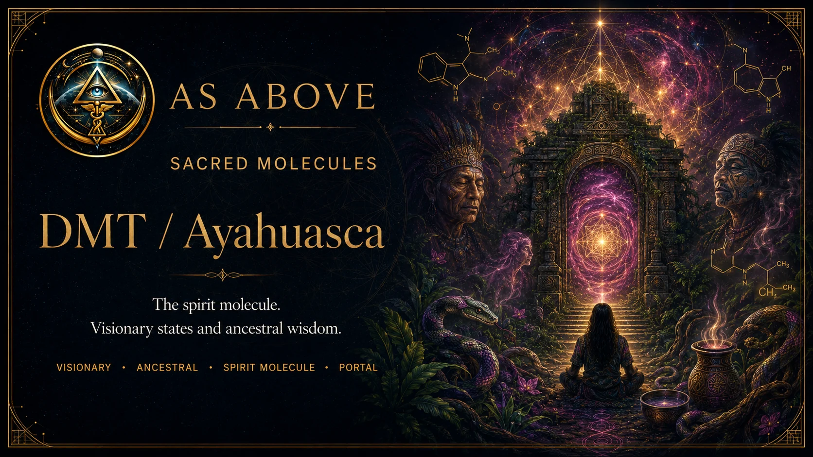 DMT and Ayahuasca ... the spirit molecule, visionary states, ancestral wisdom, and the portal experience