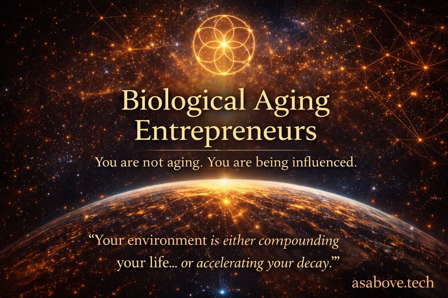 Biological Aging Entrepreneurs - Your environment is either compounding your life or accelerating your decay